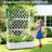 Outdoor Privacy Planter with Trellis | Metal Raised Garden Bed | Decorative Planter Wall with Drainage-386445212-386370071