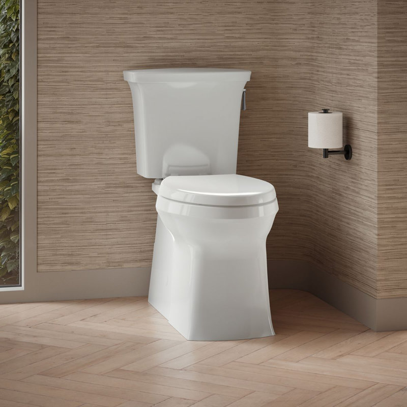 Corbelle™ 1.28 GPF Water Efficient Elongated Two-Piece toilet (Seat Not Included), White, Right-Hand