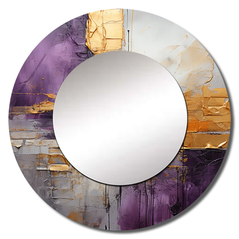 Miroir mural décoratif doré Saed, 23 po x 23 po