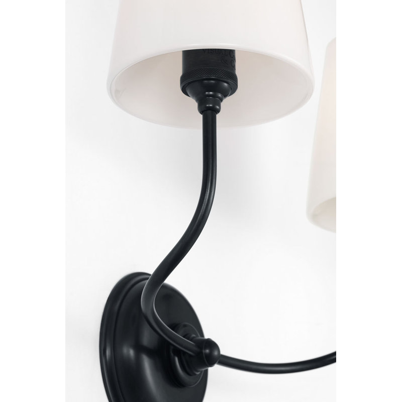 Vendome Double Sconce with White Glass, Bronze