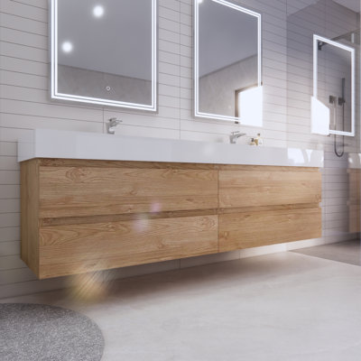 Babajide 83.3'' Bathroom Vanity with Acrylic Top