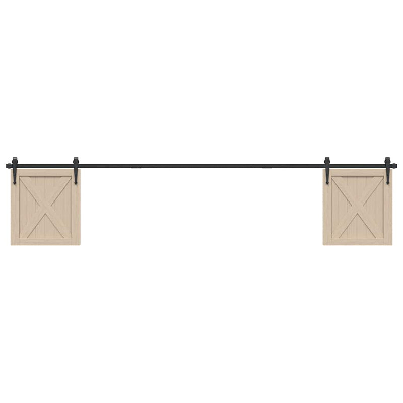 Affie Sliding Barn Door Pull Plate, 244cm (Double), Black