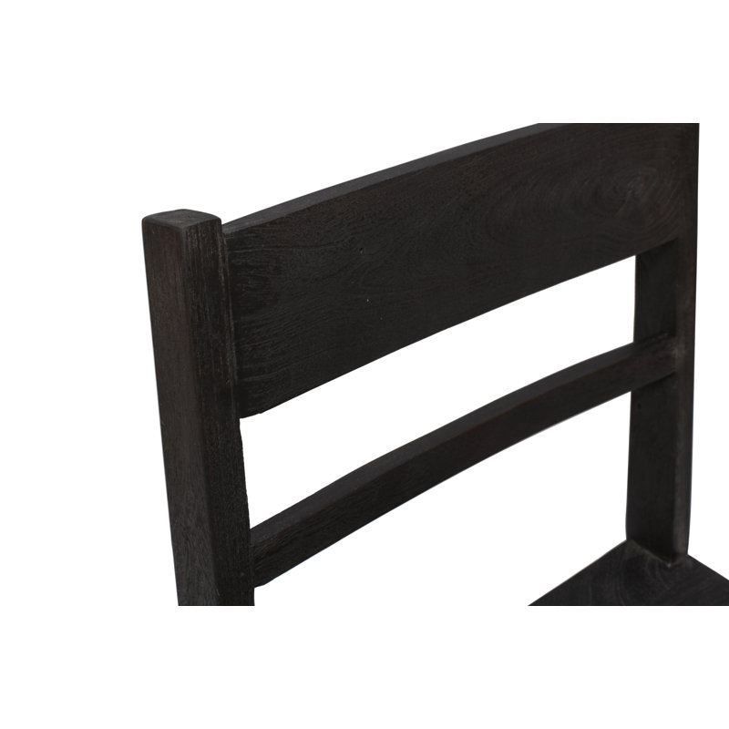 18'' H Solid Wood Side Chair, Dark Gray