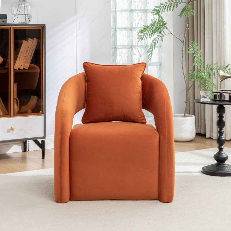 Hijinio Upholstered Armchair, Orange