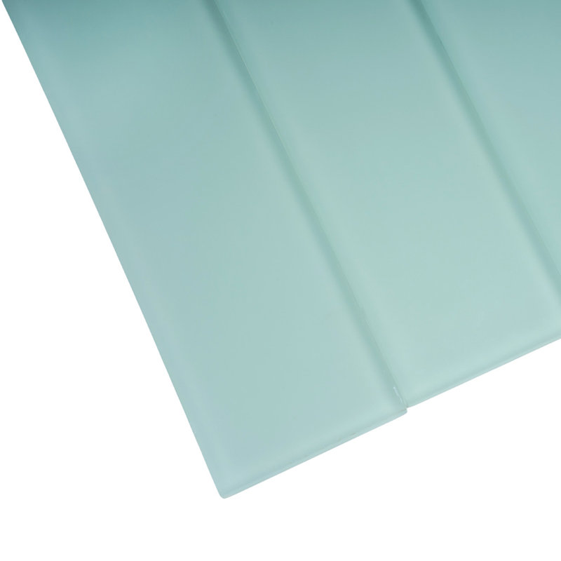 3"X 12" Matte Finished Glass Subway Tile, Light Blue