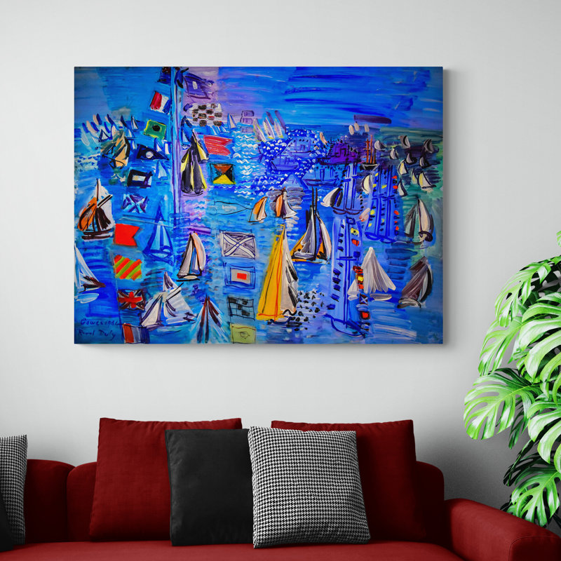 Regatta At Cowes by Raoul Dufy - Wrapped Canvas Painting, 41cm H x 61cm W x 4cm D