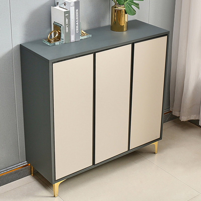 Gray + Beige Aluminum Shoe Storage