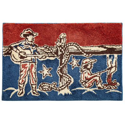 Tapis de bain/cuisine antidérapant Teshauna Jacquard style western 61 x 91 cm