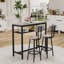 Ensemble de table de bar et de chaises, table avec 2 tabourets, ensemble bistro pour 2 personnes, petit espace pour la cuisine, salon, salle de fête-1567490249-1567490248