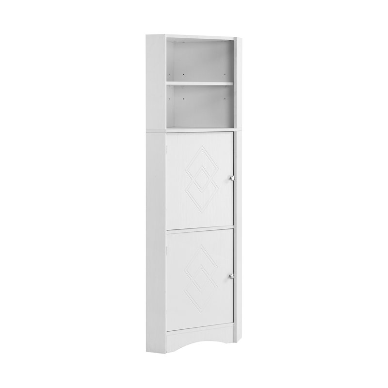 Ahran Freestanding Linen Cabinet, White