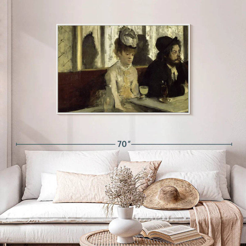 L'Absinthe, 13 po x 9 po, Cadre flottant blanc