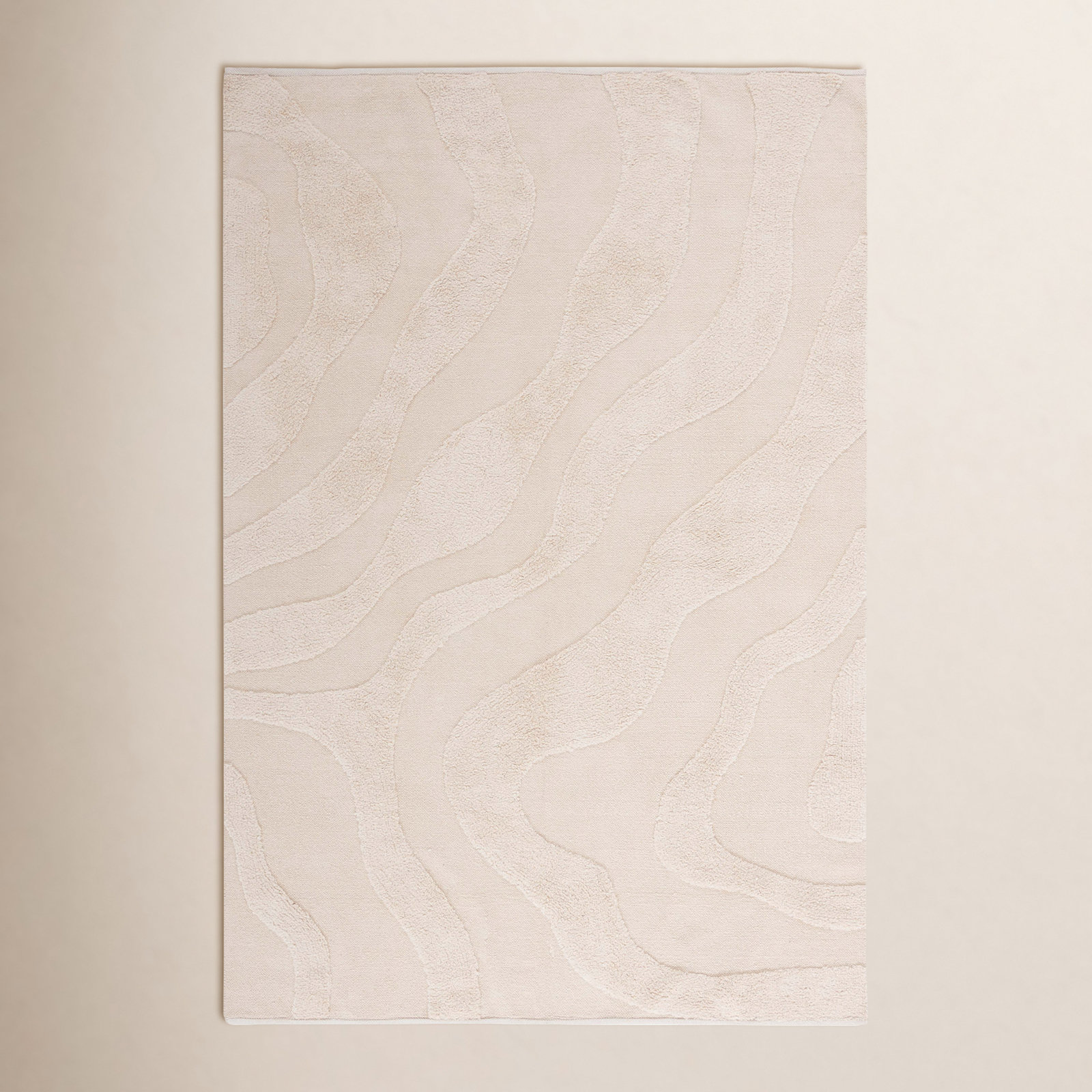 Mozie Ivory Washable Hand-Woven Cotton Rug, Rectangle 8' x 10'
