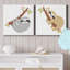 Gris paresseux - ensemble de 2 reproductions d'art sur toile tendue-829599186