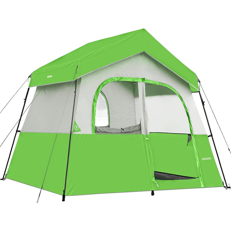 Tente de camping portable pour 6 personnes, Vert