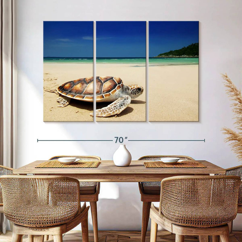 Turtle On Beach, 36" H x 57" W