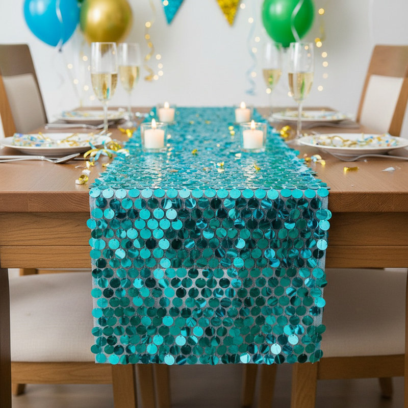 Glitter Sequin Table Runner Lightweight 12X108 Inch Sparkle Table Dinning Linens Table Decor For Holiday Party And Wedding
