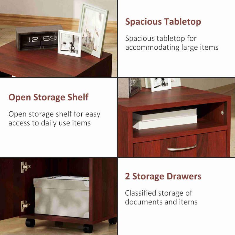 Mobile Storage Cabinet Organizer, Brown