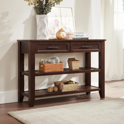 Console Sofa Table, Mid-Century Style 42'' Solid Wood Buffet Sideboard for Living Room Furniture Kitchen Dining Room Entryway Hallway