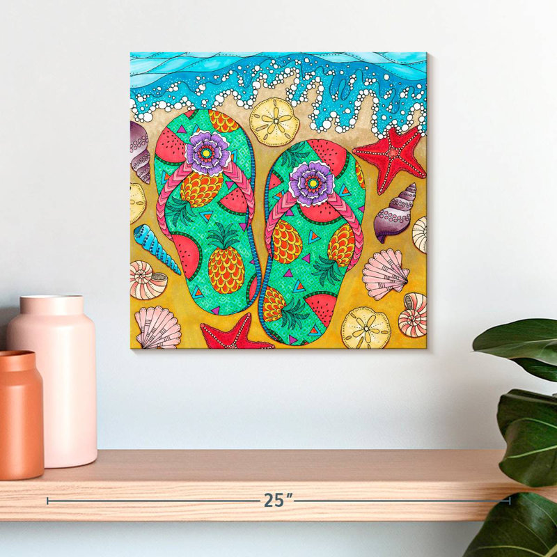 Gillard, pantoufles, paradis tropical, H 16 po x l 16 po