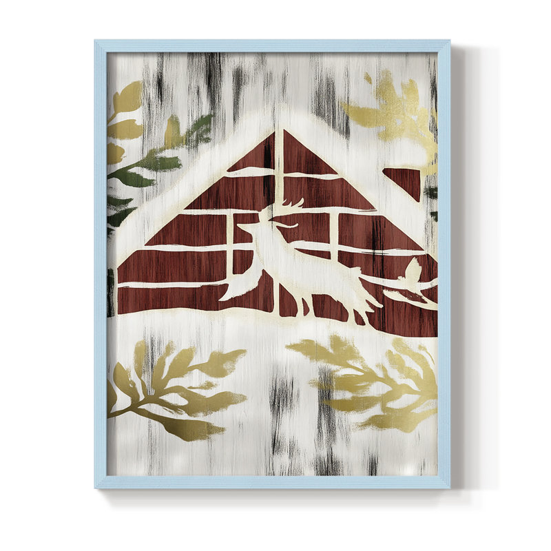 Reproduction encadrée - bois massif, H 21 po x l 17 po, Bleu