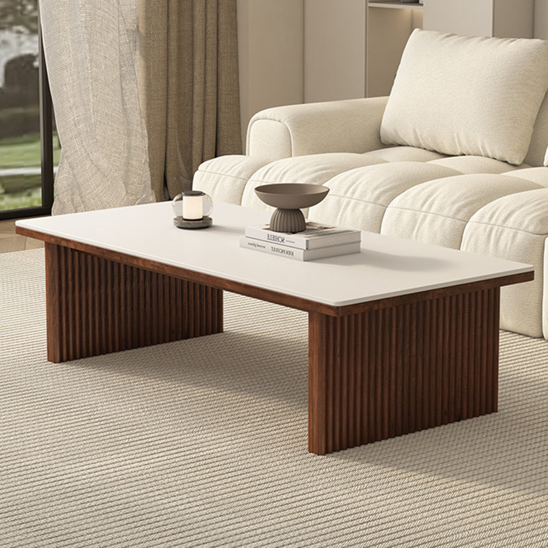 Table basse moderne de style nordique minimaliste, H 13,8 po x L 47,2 po x l 23,6 po, Brun