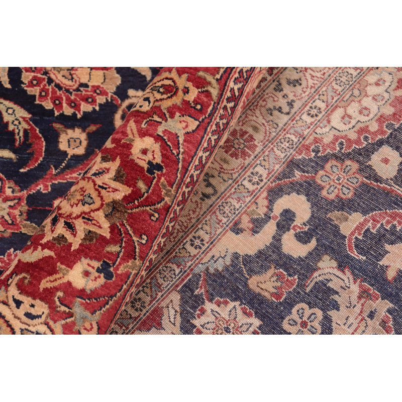 Tapis unique bleu marine / rouge 8 pi 3 po x 10 pi 3 po Paridhi