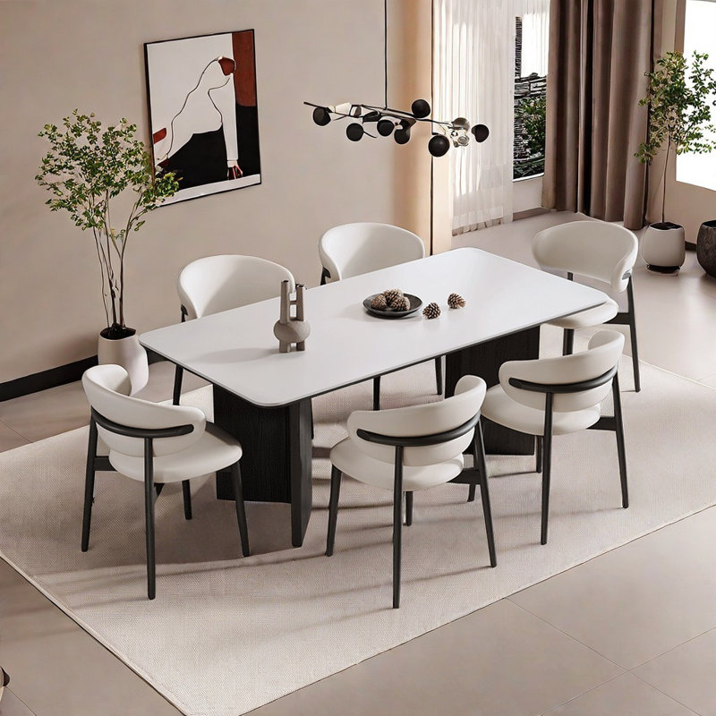 Table et chaises luxueuses Wabi-sabi, H 29,5 po x L 70,8 po x l 35,4 po