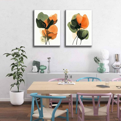 2 Piece Wrapped Canvas Wall Art