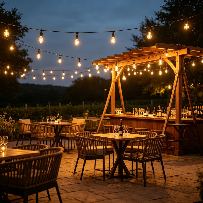 96FT Outdoor String Lights, 32 S14 LED Bulbs, IP65 Dimmable Warm White