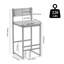 Chaises fonctionnelles de salle à manger - de 2, siège en corde de papier, vis de bar chic, 2 pièces, tissage, noir et miel