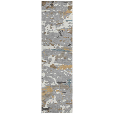 Machine Washable Indoor/Outdoor Chantille ACN2595 Abstract Rug