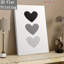 Impression sur toile Calm Minimalist Black Grey Heart - Urban Studio-2036388863