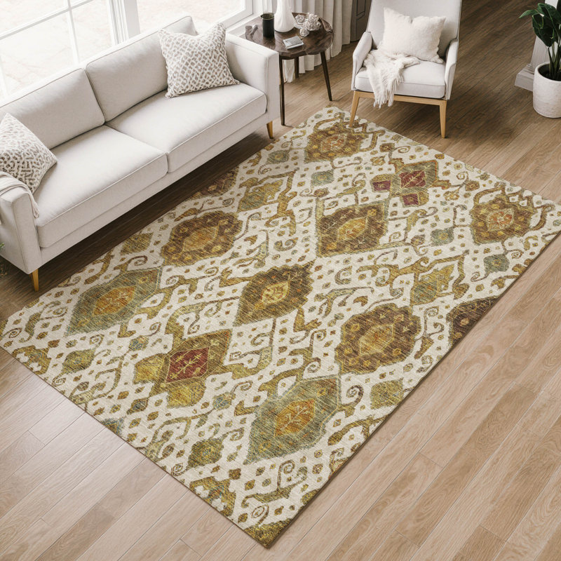 Tapis intérieur / extérieur lavable à la machine Mattis ACN2306 Global, Rectangle 10 pi x 14 pi