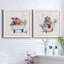«Farm Tub Pig», ensemble de 2 peintures sur toile encadrées-10782392-10782399