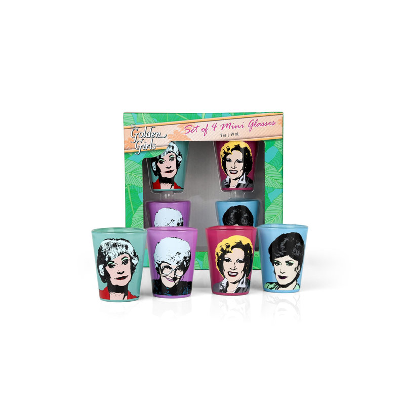 Mini-verres à 2 onces The Golden Girls | Ensemble de 4