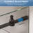 56-60" W x 76" H Frameless Sliding Shower Door in Matte Black Finish with 1/4" Clear Tempered Glass, Easy-Clean Coating, Explosion-Proof Film, Stainless Steel Accessories-114511028
