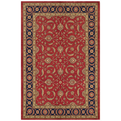 Alder Traditional Allover Floral Navy Orange Gold Green Cream Ivory Non-Slip Low Pile Indoor Outdoor Pet Friendly Living Room Bedroom Dining Room Entryway Hallway Office Washable Rug
