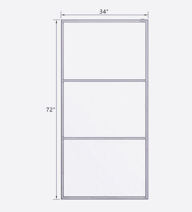 34.02'' W x 72.02'' H Framed Fixed Glass Panel with Clear Glass