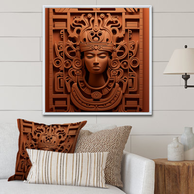 Maya Magic Aztec Mask II - Art mural mexicain