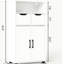 Armoire de rangement à double porte avec espace intérieur réglable, tiroirs et tablettes ouvertes pour la décoration intérieure dans le salon de bureau, panneau de particules blanc, tablettes en solution de 11,79 po de largeur, tablettes, conception