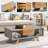 Pedestal 43" W Rectangular Coffee Table with Two Storage Drawers