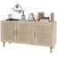 Buffet, armoire de cuisine, armoire à café avec 3 portes en rotin et tablettes réglables-410063374