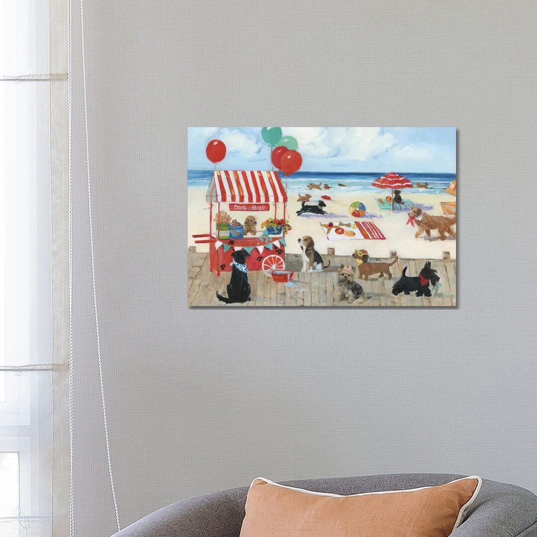 Beach Bark Park I von Sally Swatland - Galerie-verpackte Leinwand Giclée