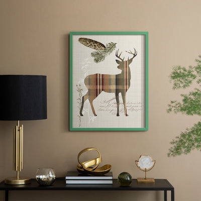 «Woodland Plaid I», reproduction encadrée - bois massif