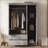 Chests &amp; Wardrobes | 3-Door Mirror Wardrobe with Full-Length Mirror, Gray MDF-1146470690