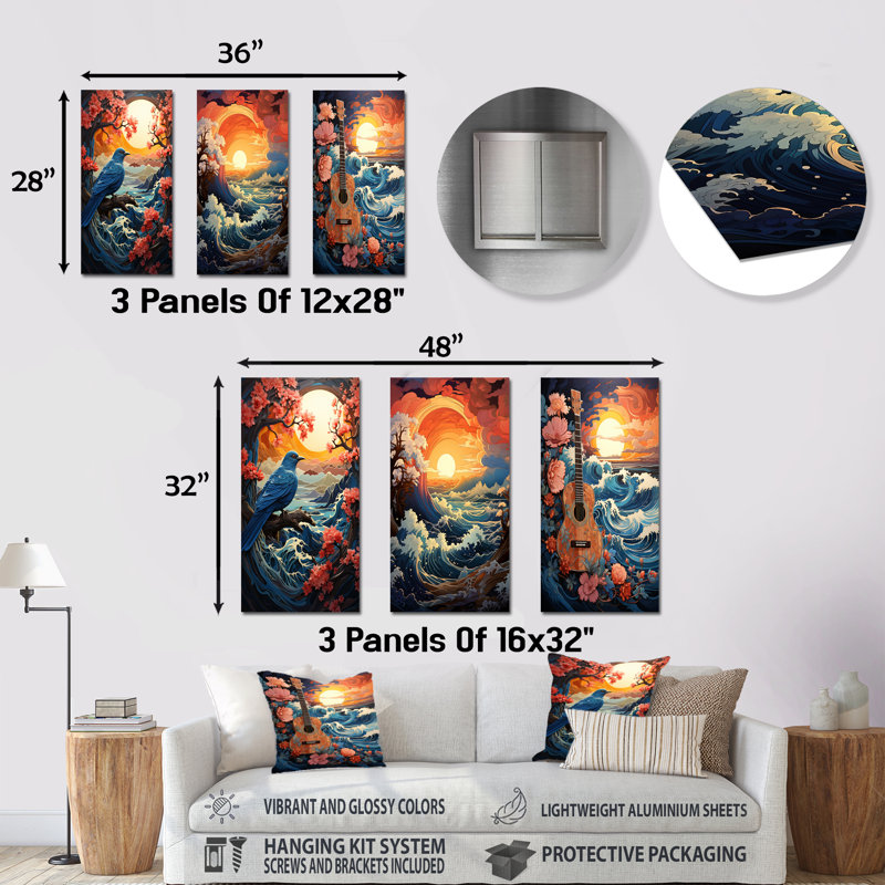 Ensemble de salon 3 pièces Ocean Charm, H 28 po x l 36 po