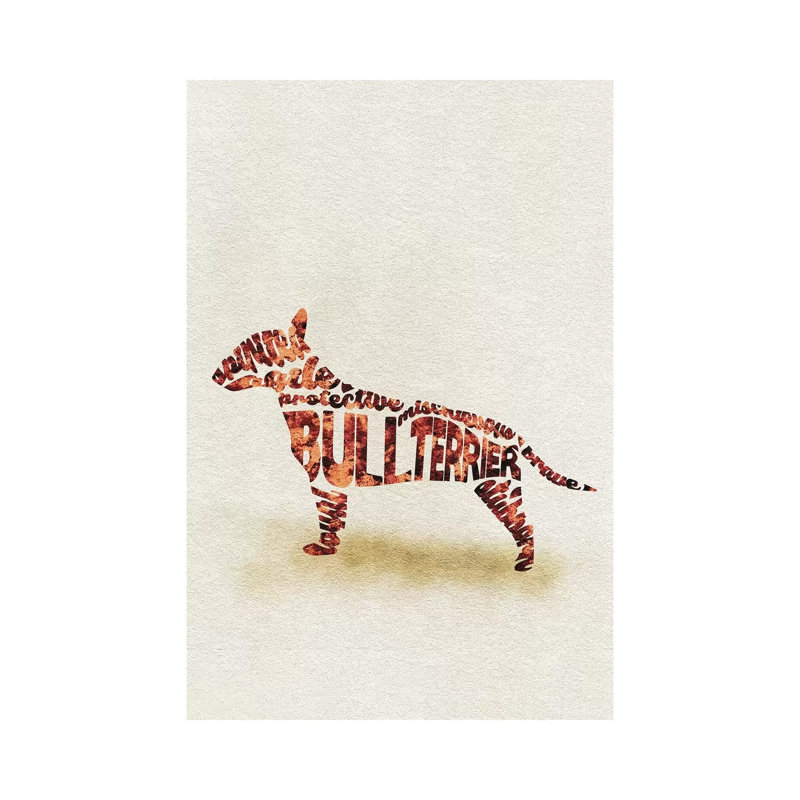 Bull Terrier 1 Piece Wrapped Canvas Wall Art, 20.32 cm H x 30.48 cm W