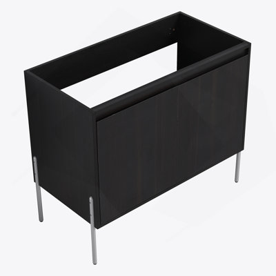 Meuble-lavabo sur pied 36 po, armoire de rangement avec portes à fermeture douce (ensemble KD) - sans le lavabo