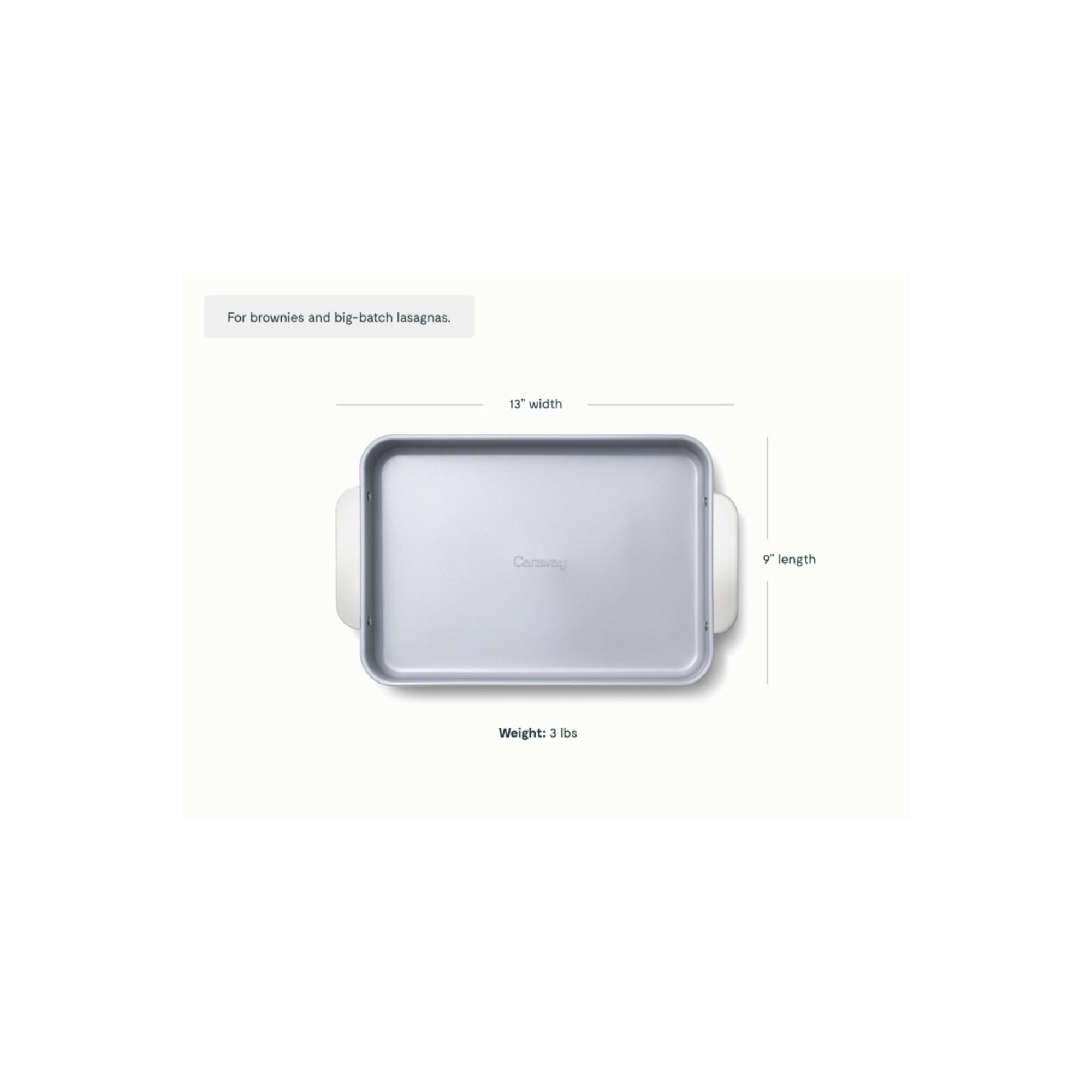 Caraway Nonstick Ceramic Rectangle Pan W/ Handles, Navy