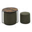 Table polyvalente foncée avec rangement et fauteuil tambour amovible pour de multiples occasions combinées-1020674076